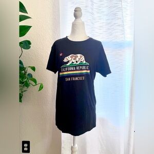 California Republic San Francisco Graphic Tee - Black with Rainbow Accent